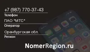 Кто звонил с 9877703743 - регион и оператор